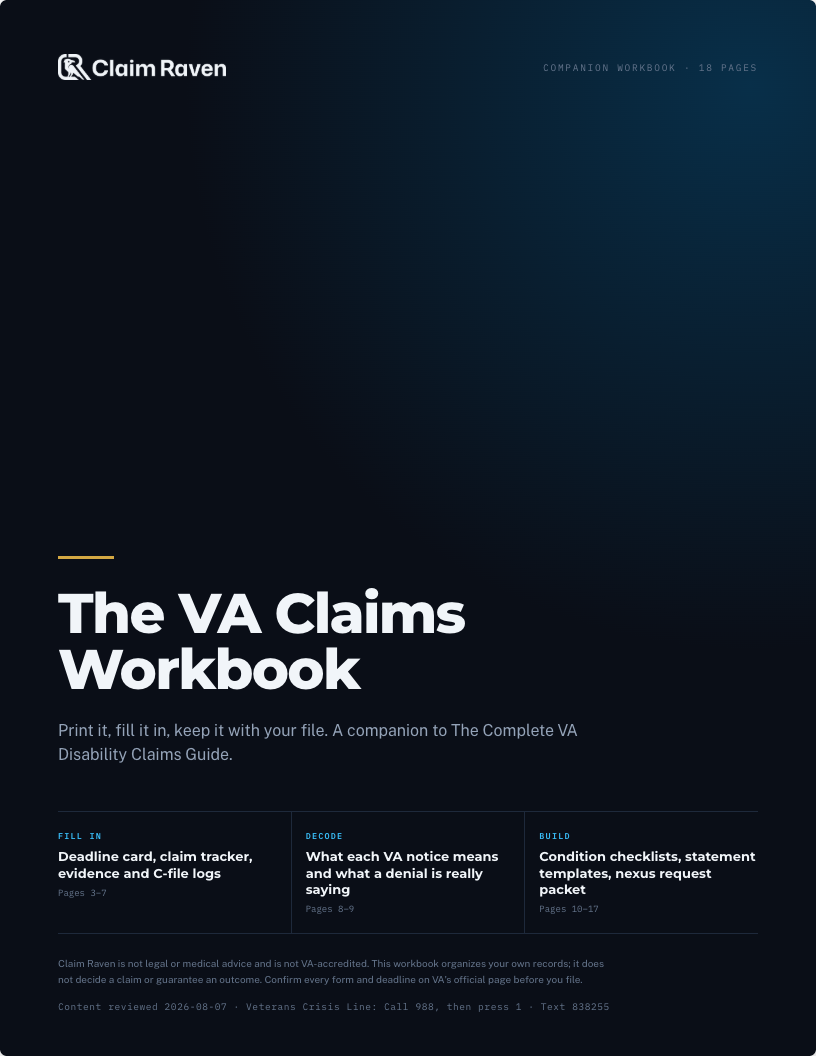 The VA Claims Workbook cover